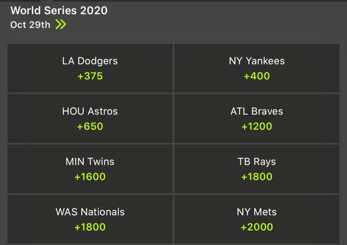 Odds via DraftKings Sportsbook